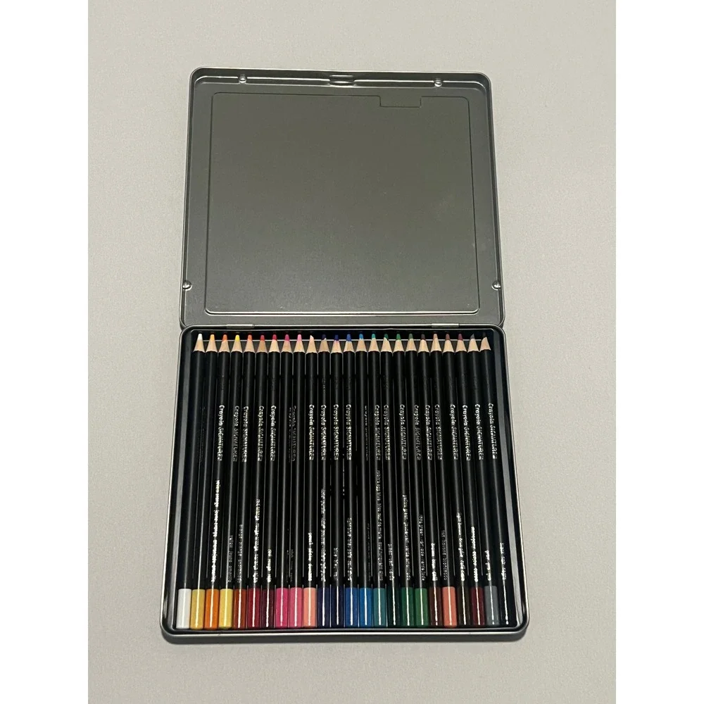 Crayola Signature 24ct Colored Pencils in Tin & Adorable Animals Coloring Book